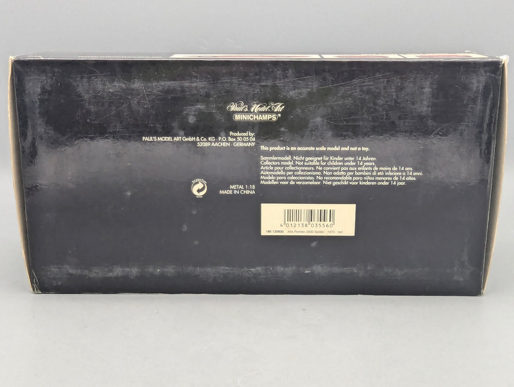 Modellautos 1:18 Minichamps Alfa Romeo 2000 Spider 1970 Rot mit OVP
