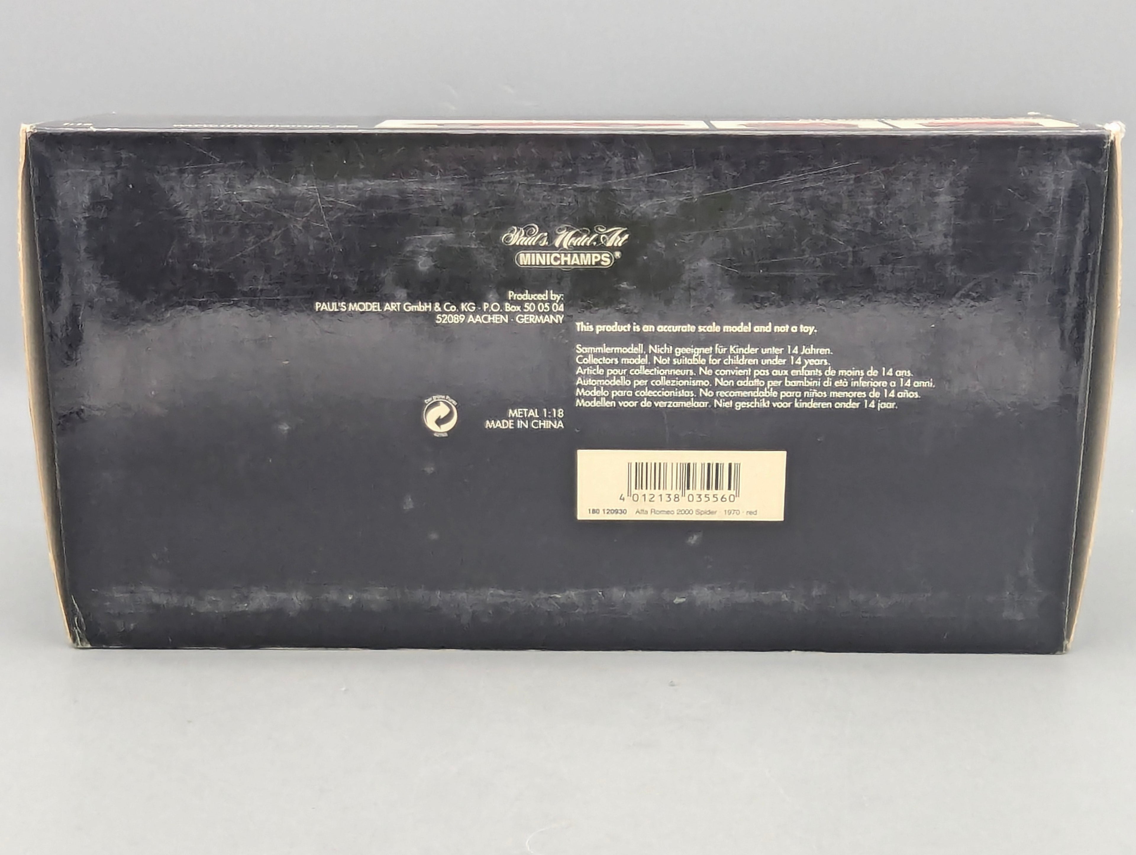 Modellautos 1:18 Minichamps Alfa Romeo 2000 Spider 1970 Rot mit OVP