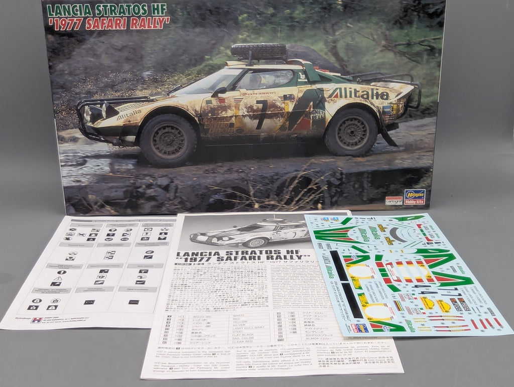 Modellautos Bausatz 1:24 Hasegawa Lancia Stratos HF 1977 Safari Rally #7 mit OVP