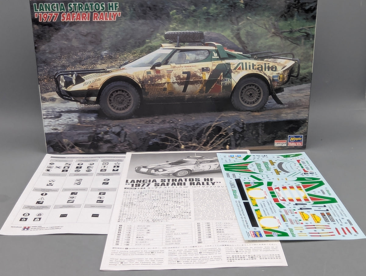 Modellautos Bausatz 1:24 Hasegawa Lancia Stratos HF 1977 Safari Rally #7 mit OVP