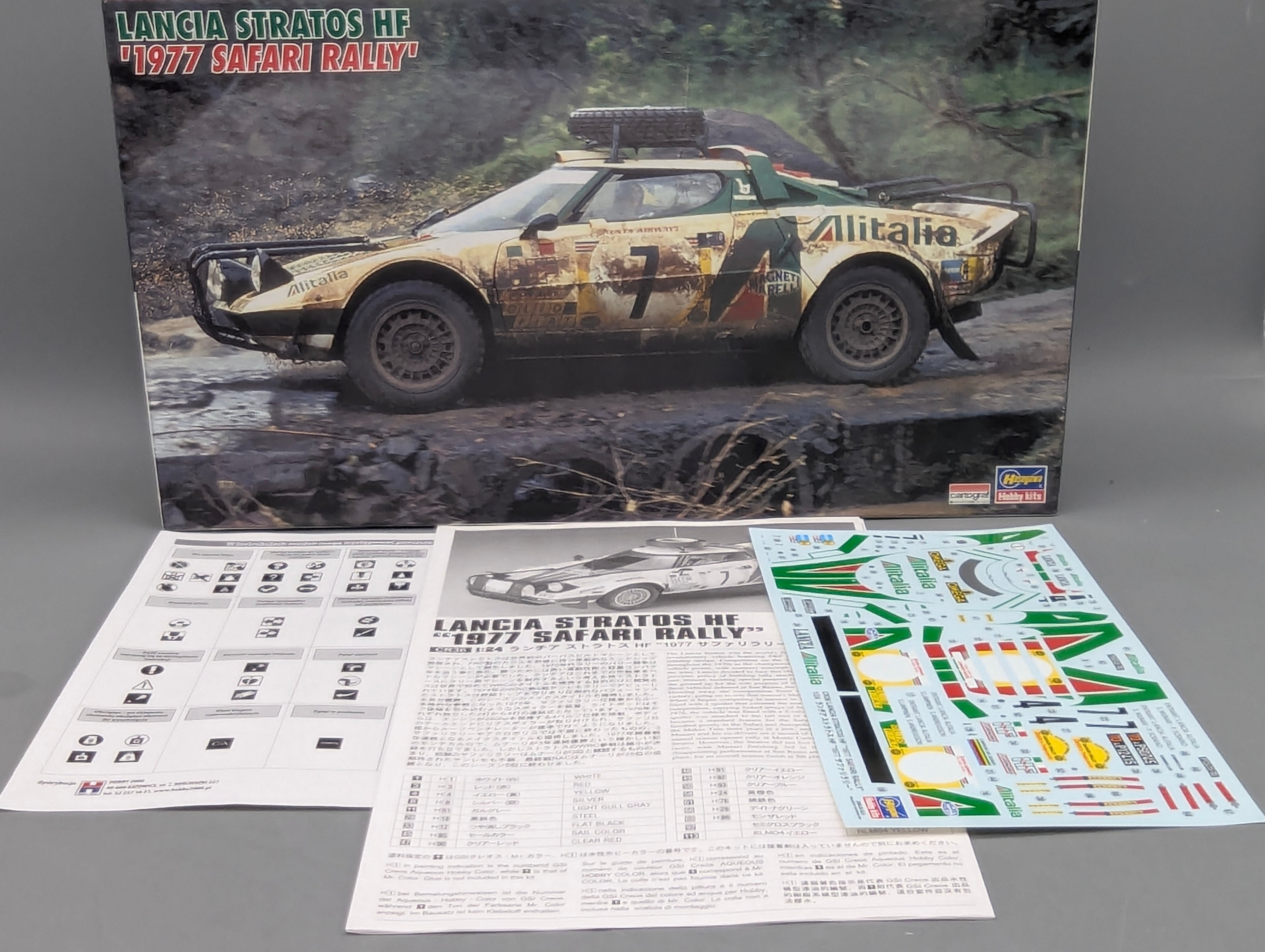 Modellautos Bausatz 1:24 Hasegawa Lancia Stratos HF 1977 Safari Rally #7 mit OVP