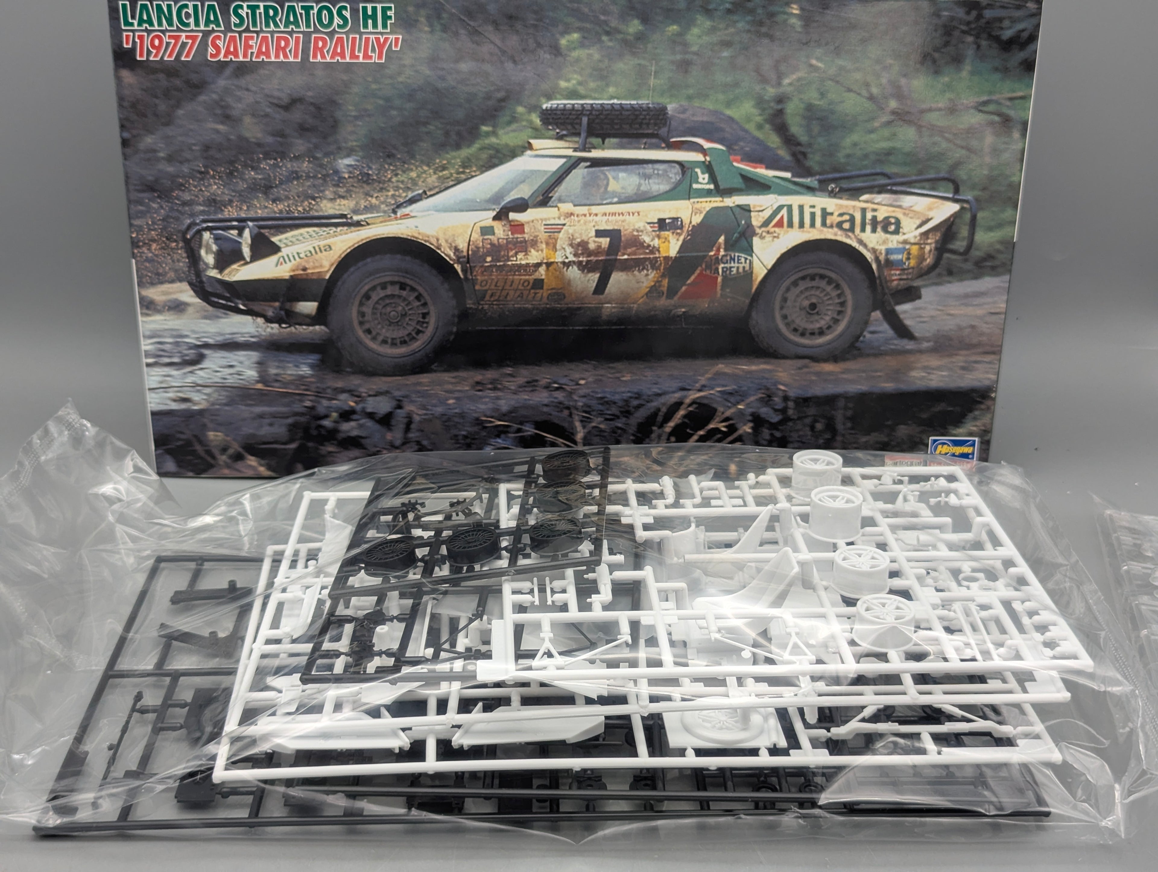 Modellautos Bausatz 1:24 Hasegawa Lancia Stratos HF 1977 Safari Rally #7 mit OVP
