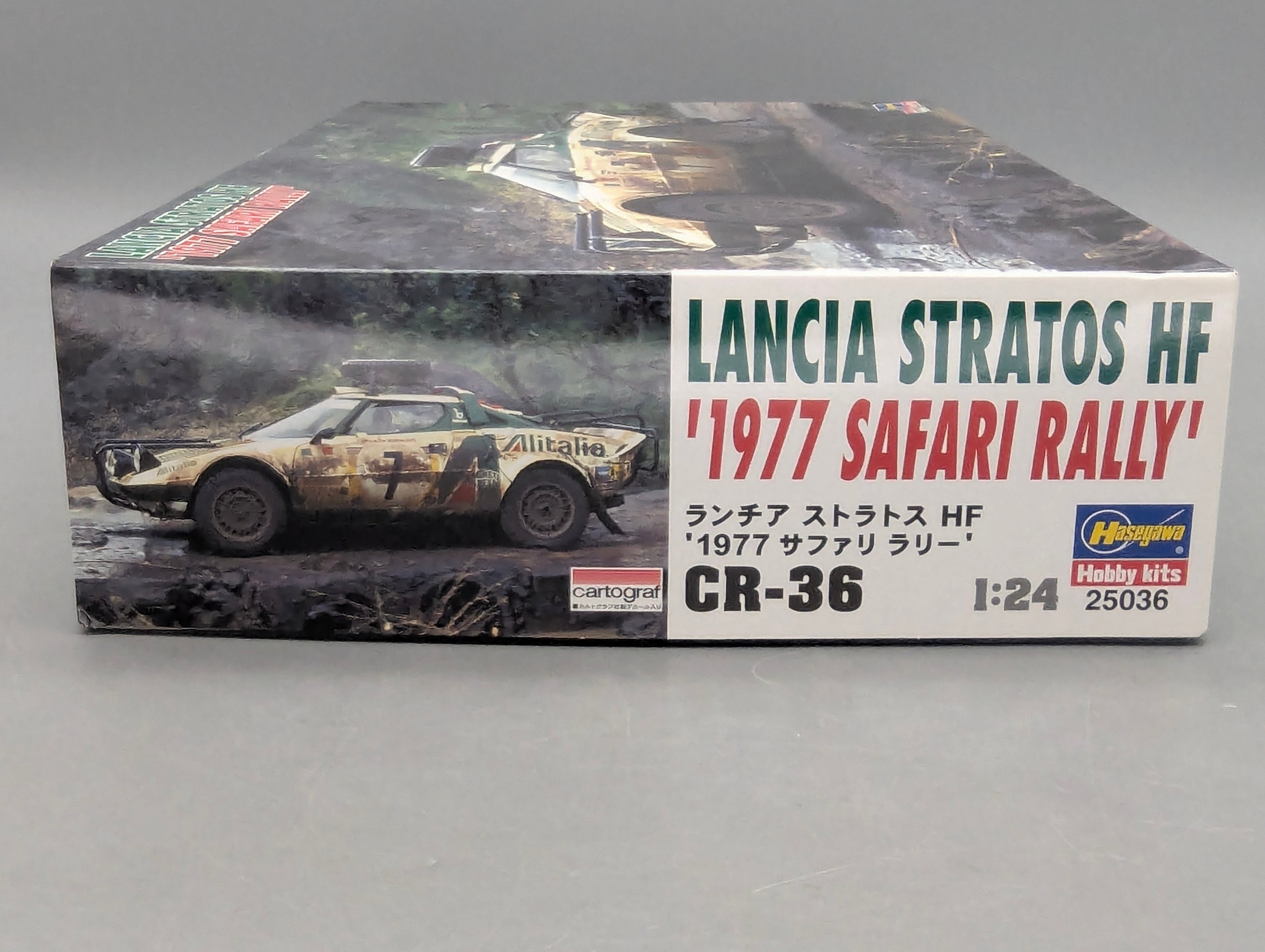 Modellautos Bausatz 1:24 Hasegawa Lancia Stratos HF 1977 Safari Rally #7 mit OVP