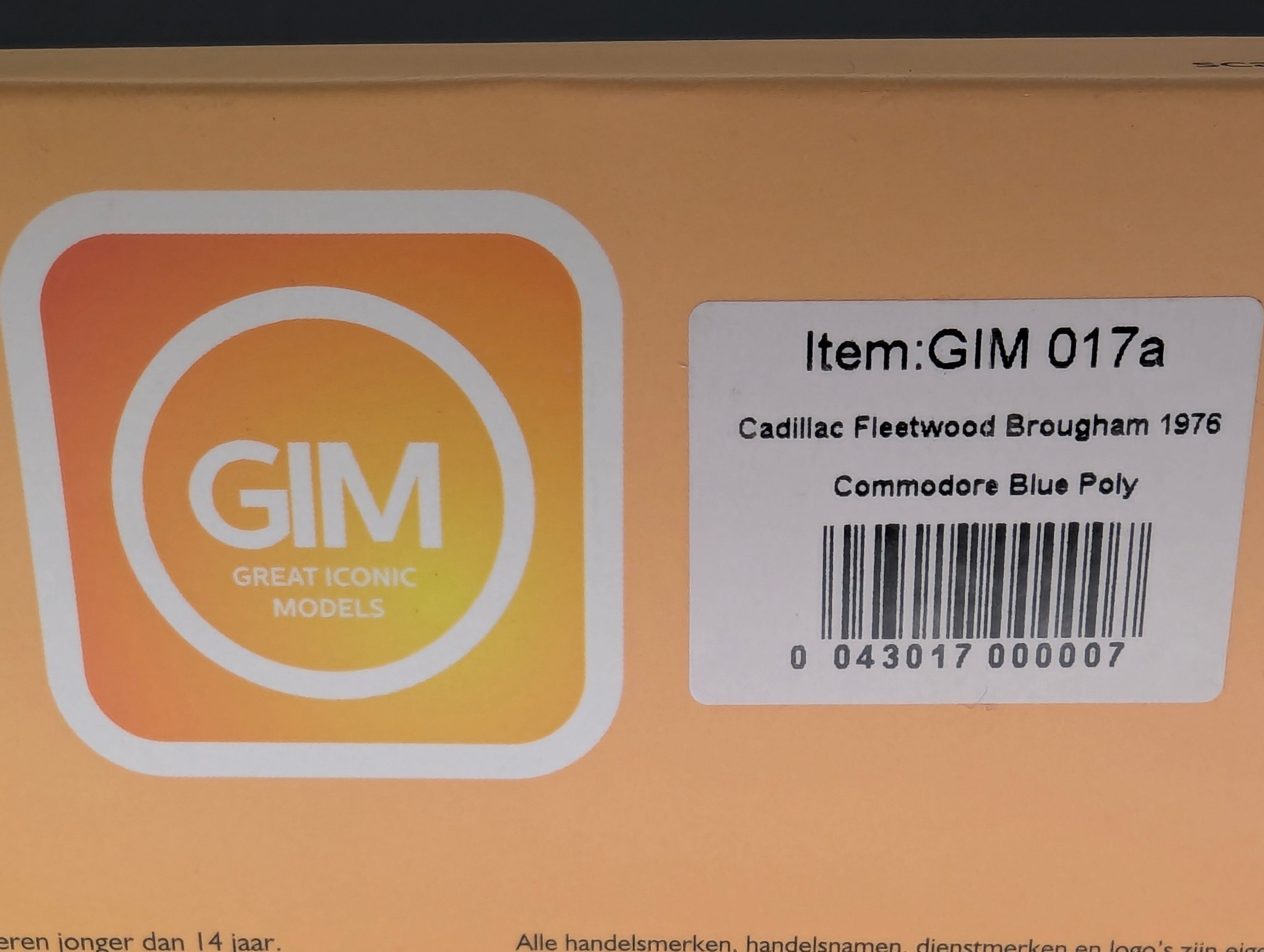 Modellautos 1:43 GIM 017a Cadillac Fleetwood Brougham 1976 Blau 45/150 mit OVP