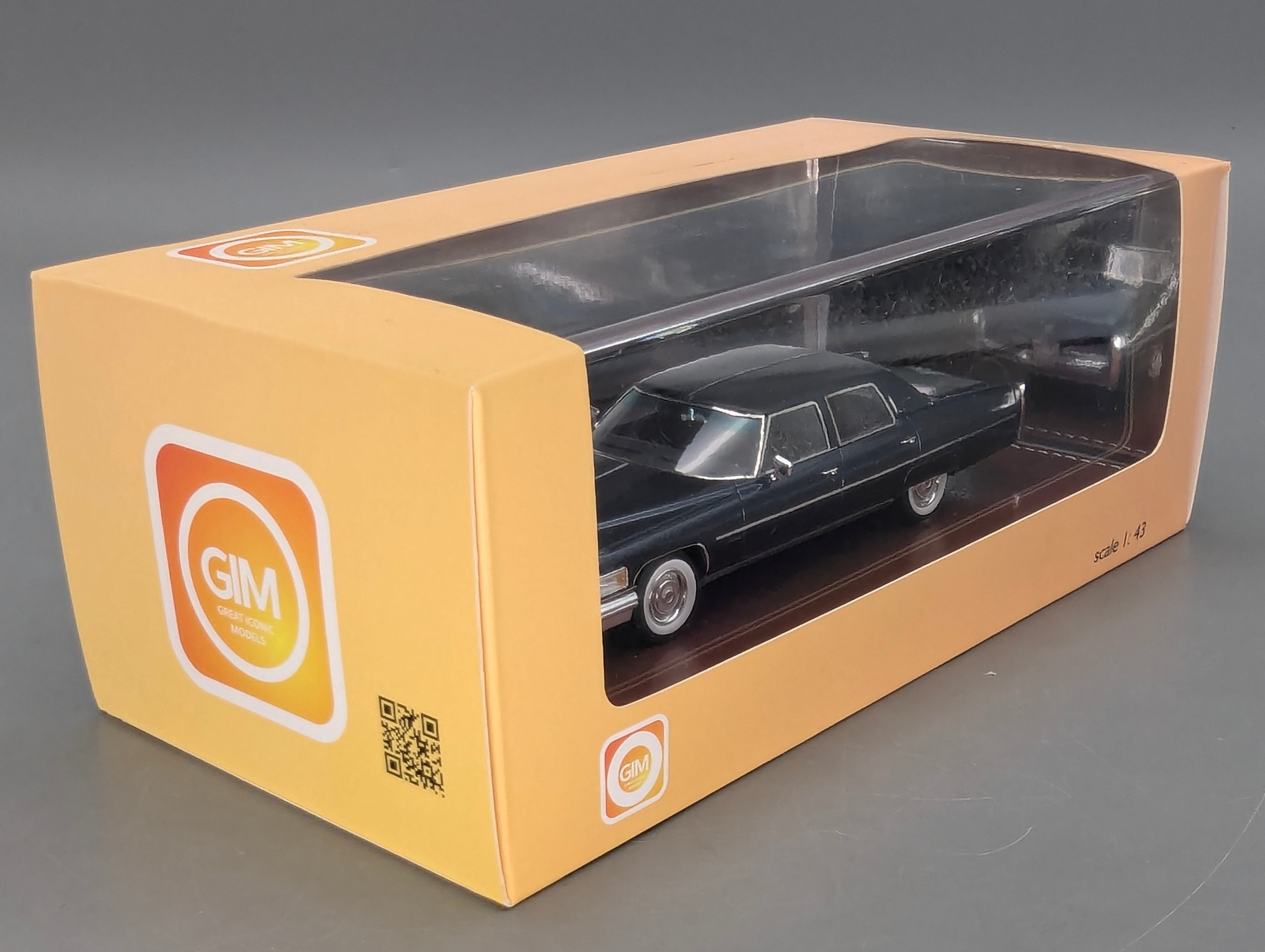 Modellautos 1:43 GIM 017a Cadillac Fleetwood Brougham 1976 Blau 45/150 mit OVP