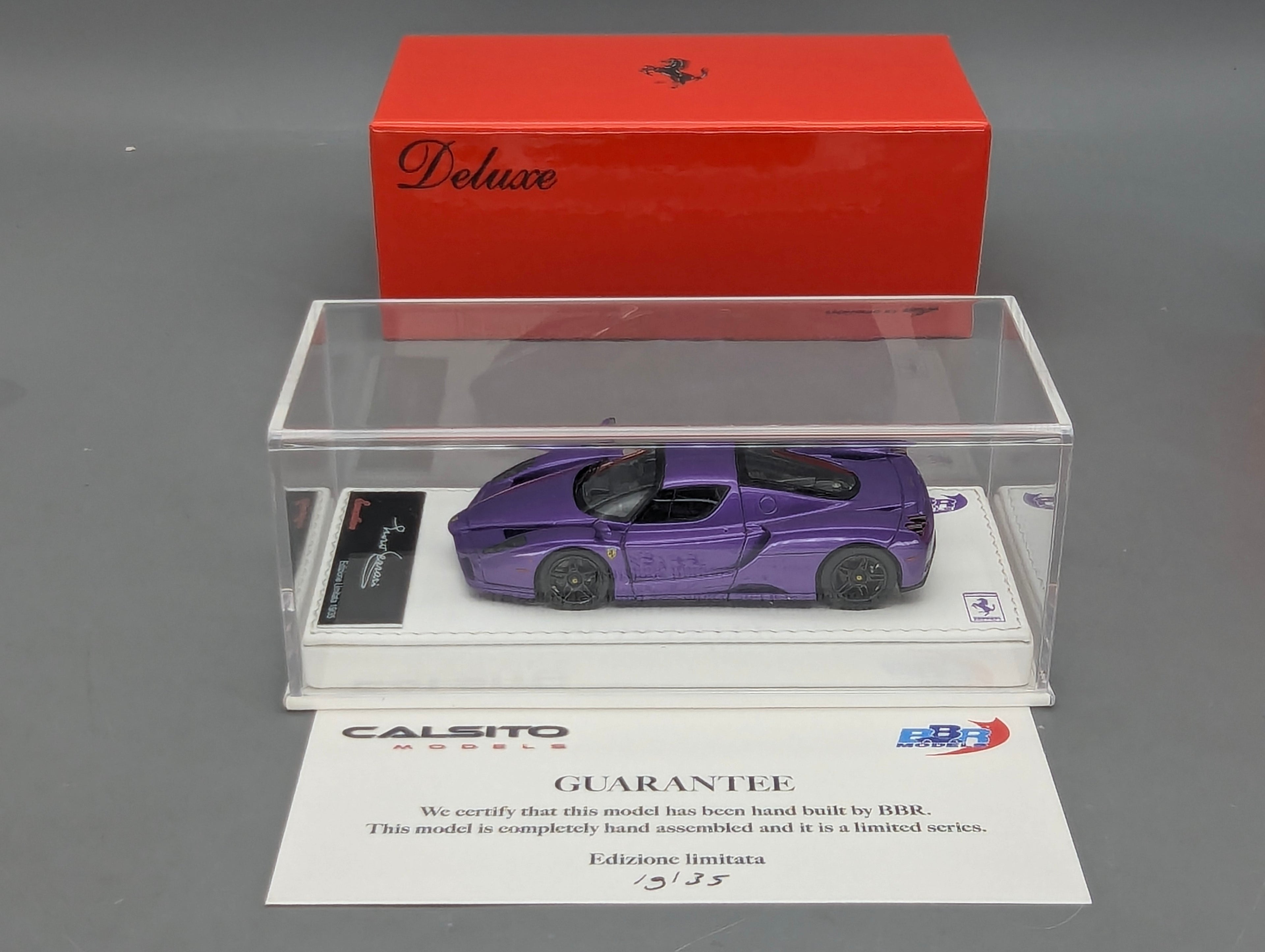 Modellautos 1:43 BBR Calsito Deluxe Ferrari Enzo Mica Violet Gloss Ltd 19/35 mit OVP