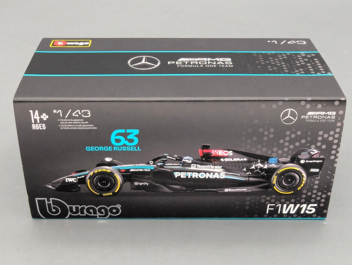 Modellautos 1:43 Bburago Mercedes AMG F1 W15 E Performance #63 George Russel mit OVP