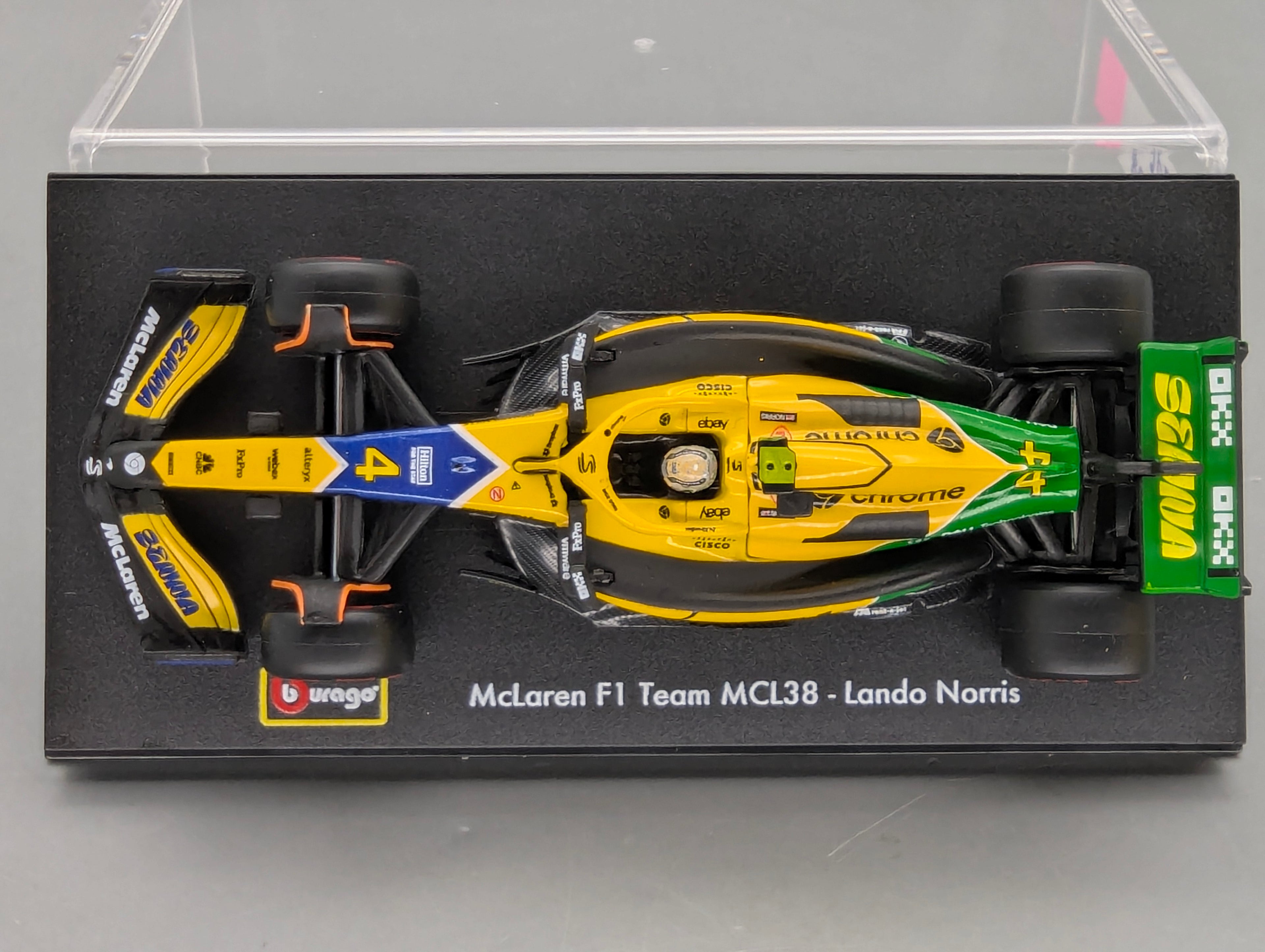 Modellautos 1:43 Bburago McLaren F1 Team MCL38 Monaco GP 2024 #4 Lando Norris mit OVP