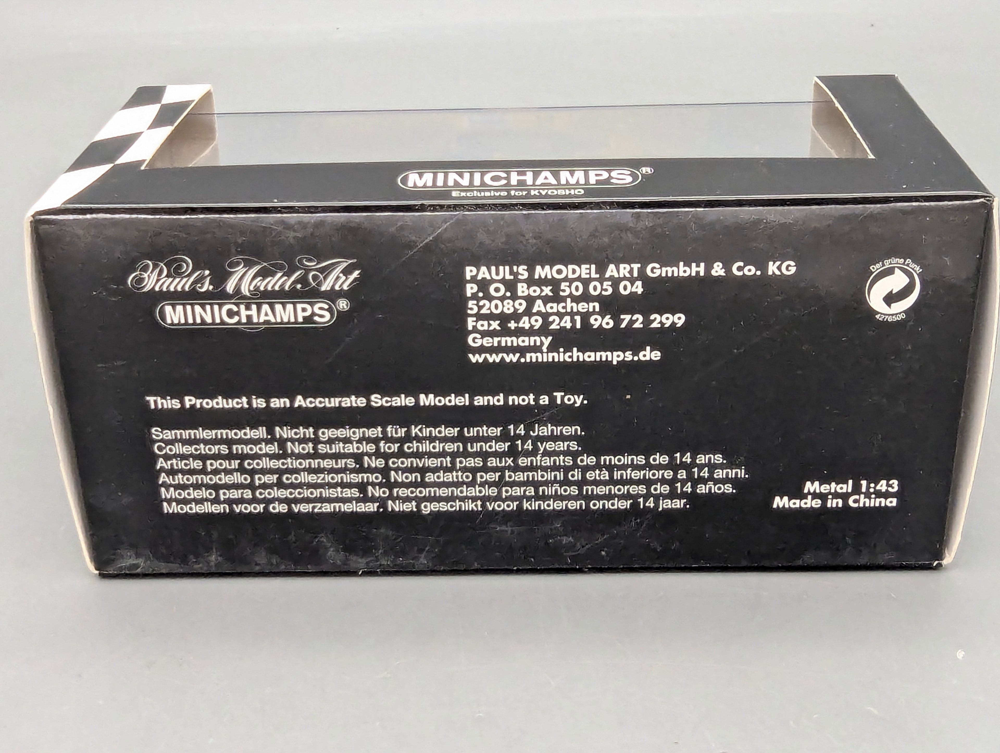 Model Cars 1:43 Minichamps Mercedes Benz SL65 AMG Black Series Silver with original packaging