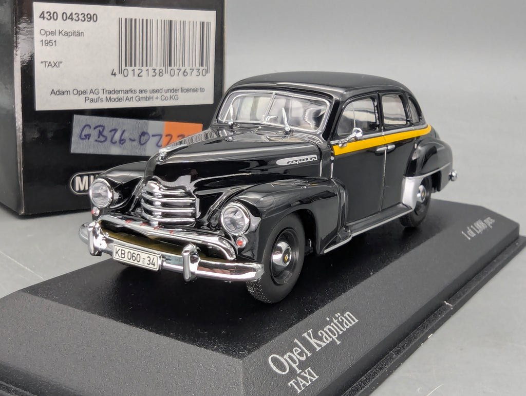 Modellautos 1:43 Minichamps Opel Kapitän 1951 Taxi mit OVP