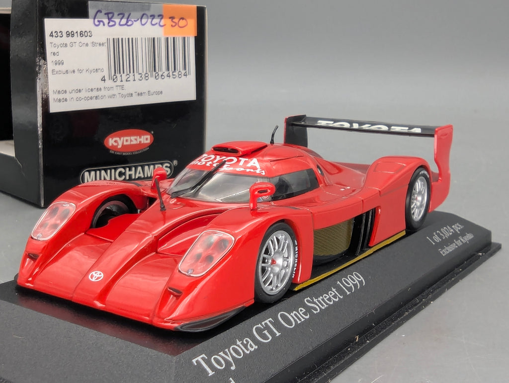 Modellautos 1:43 Minichamps Toyota GT One Street 1999 Red mit OVP
