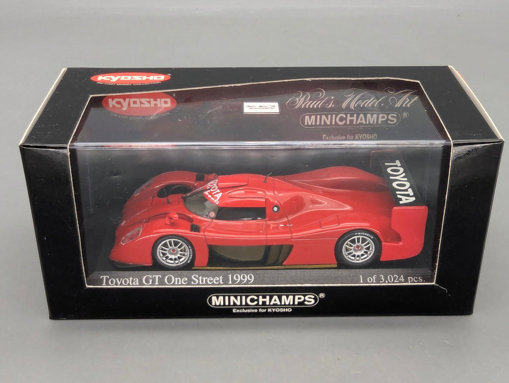 Modellautos 1:43 Minichamps Toyota GT One Street 1999 Red mit OVP