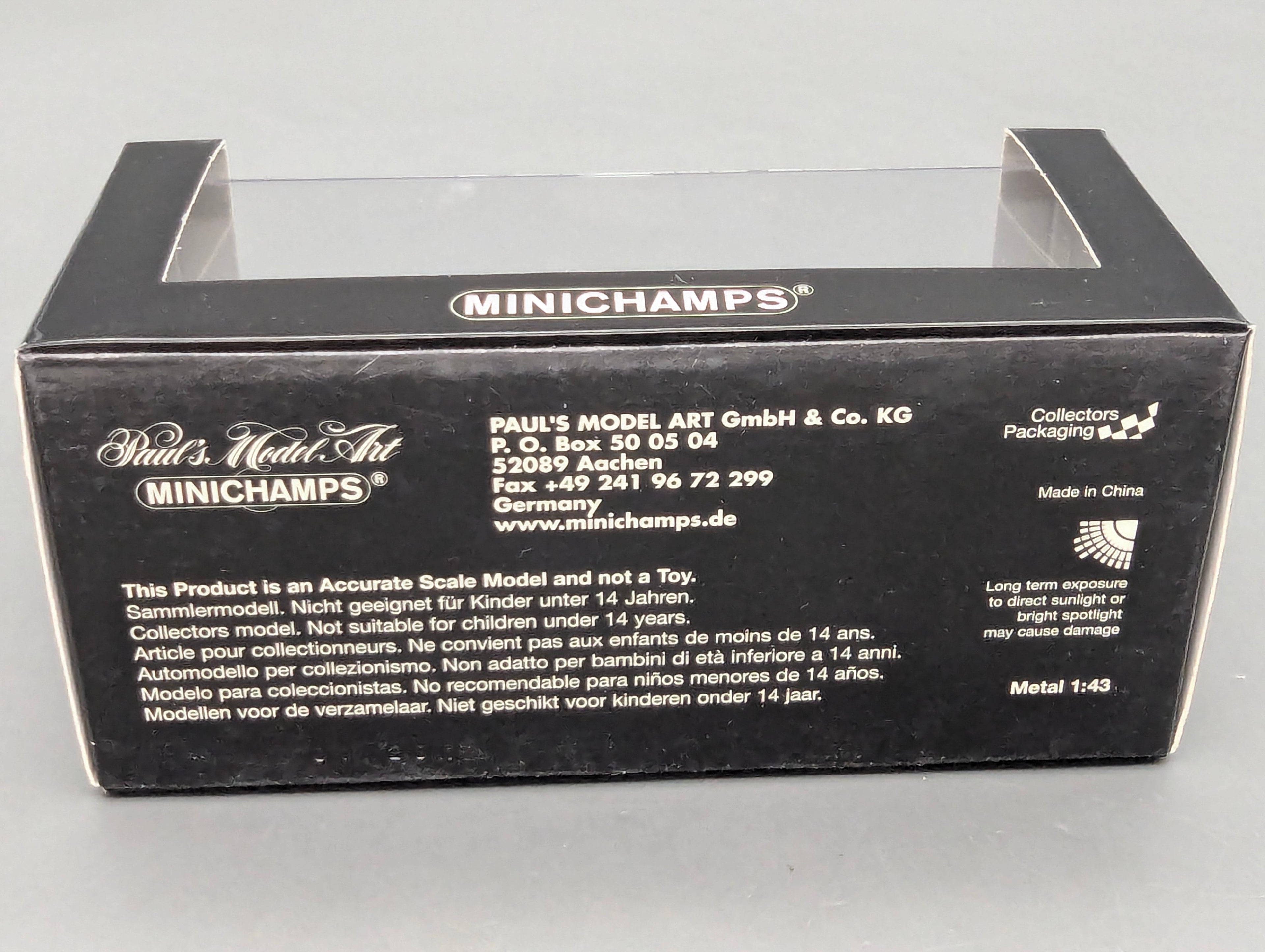 Model Cars 1:43 Minichamps Mercedes Benz SL65 AMG Black Series Silver with original packaging