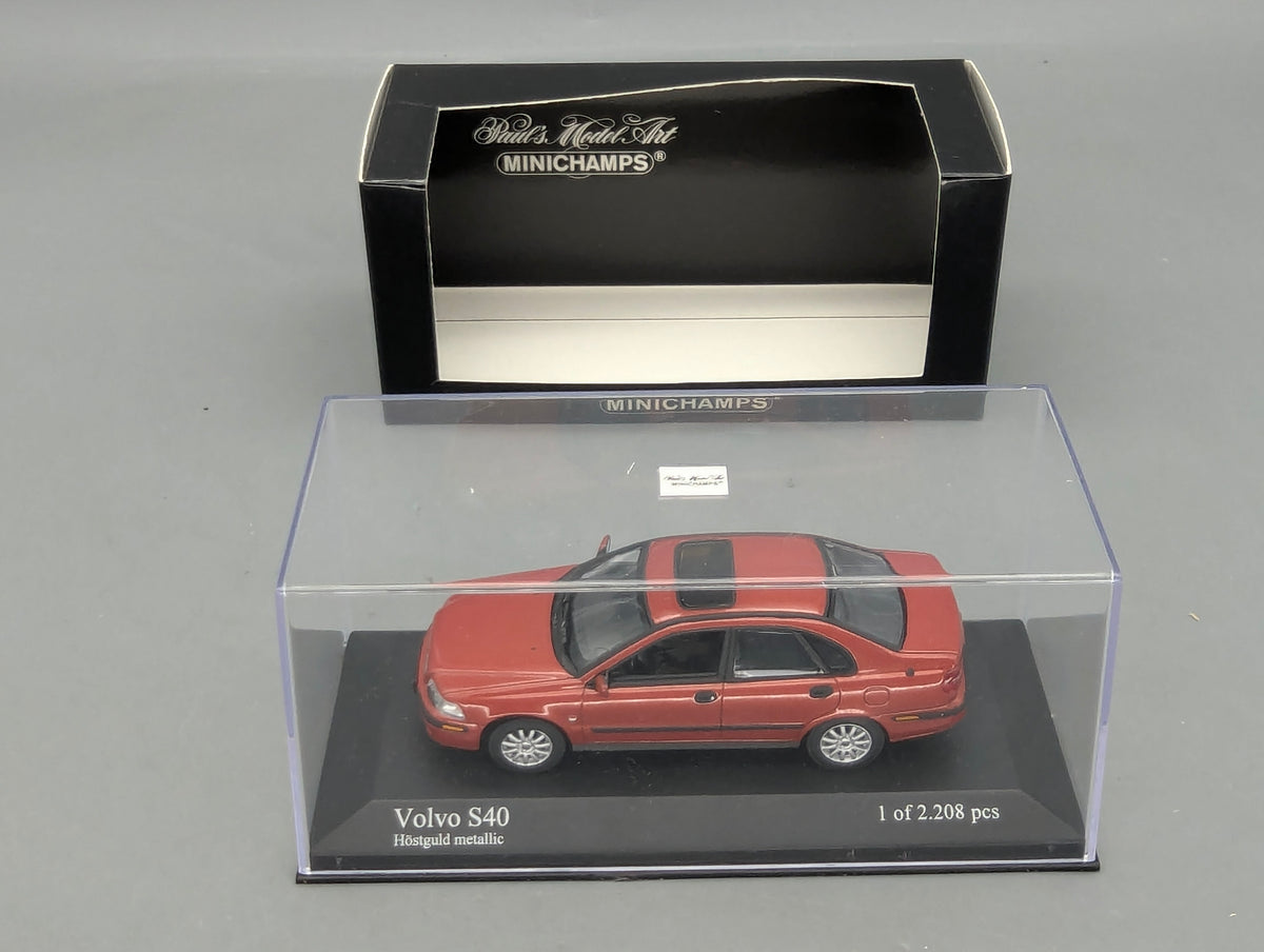 Modellautos 1:43 Minichamps Volvo S40 2000 Höstguld Red Metallic mit OVP