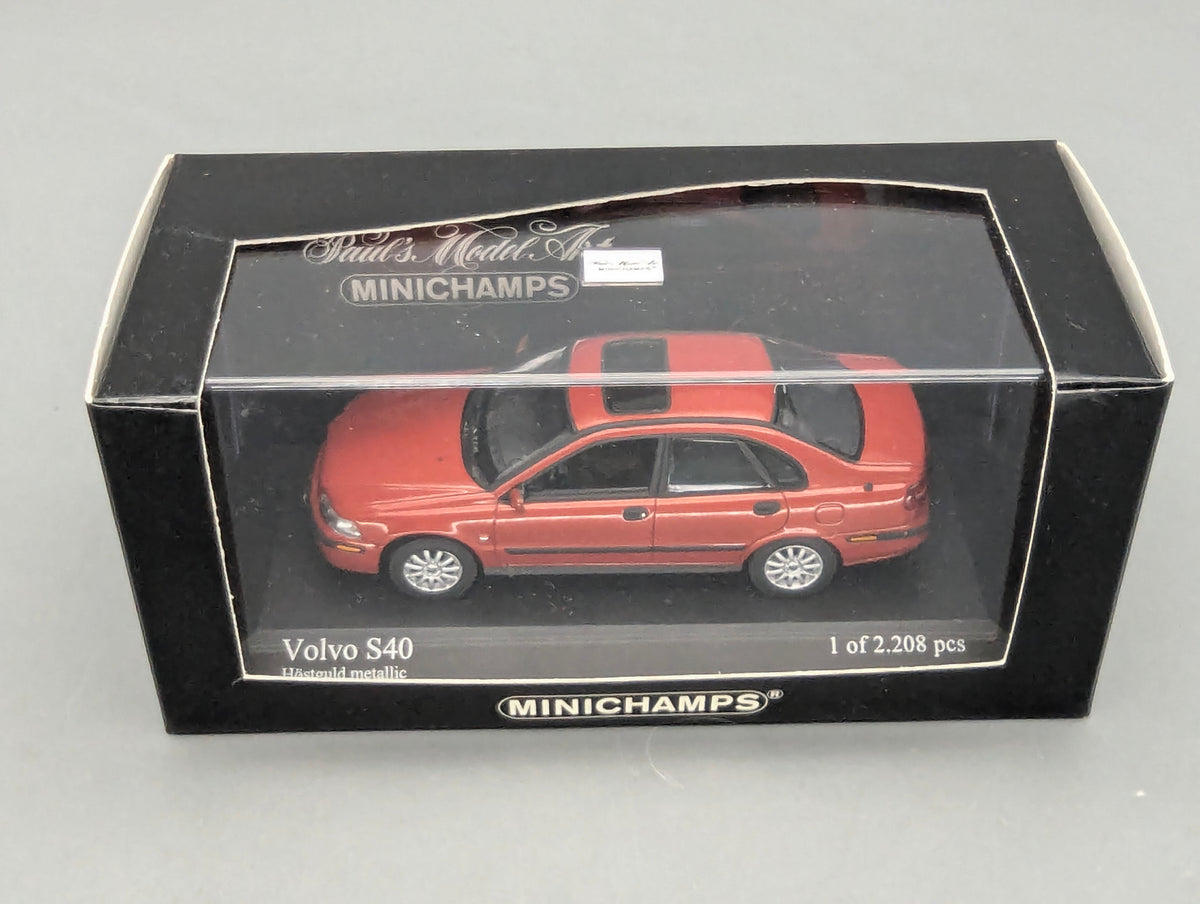 Modellautos 1:43 Minichamps Volvo S40 2000 Höstguld Red Metallic mit OVP