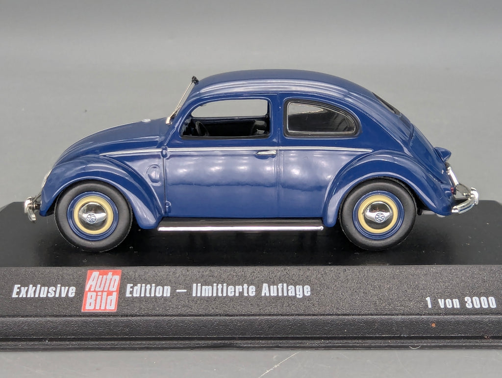 Modellautos 1:43 Minichamps Volkswagen VW 1200 Beetle Käfer Brezelkäfer Blau mit OVP