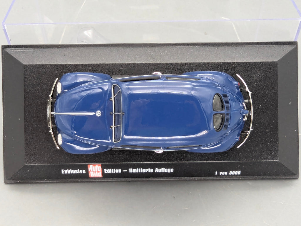 Modellautos 1:43 Minichamps Volkswagen VW 1200 Beetle Käfer Brezelkäfer Blau mit OVP
