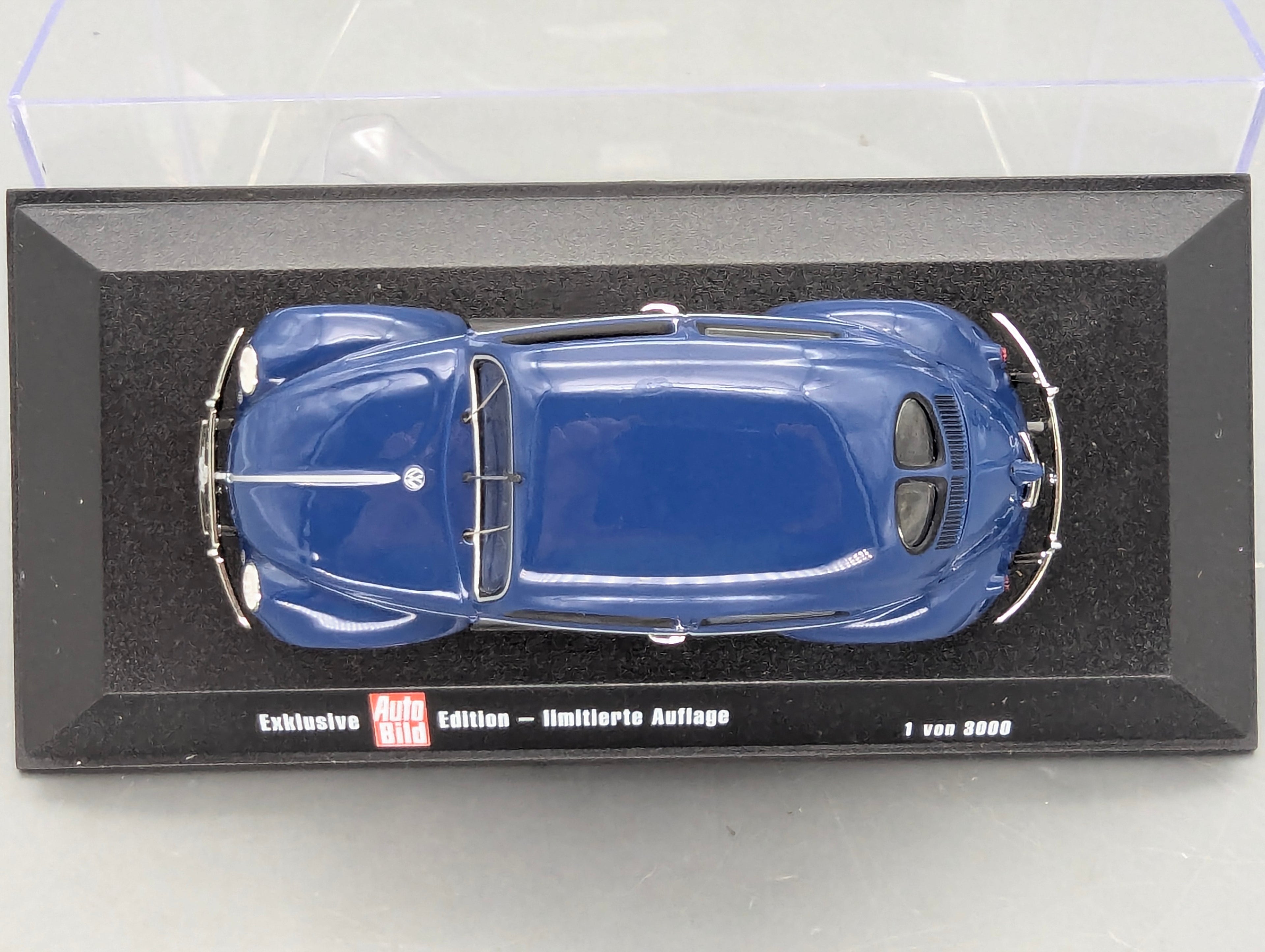 Modellautos 1:43 Minichamps Volkswagen VW 1200 Beetle Käfer Brezelkäfer Blau mit OVP