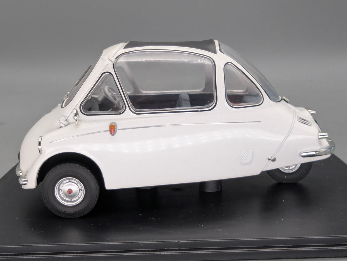 Modellautos 1:18 Oxford Heinkel Trojan 3-Rad Grecian White Weiß mit OVP