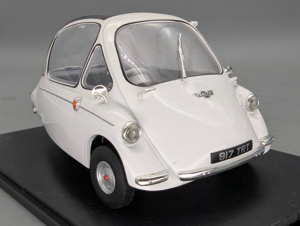 Modellautos 1:18 Oxford Heinkel Trojan 3-Rad Grecian White Weiß mit OVP