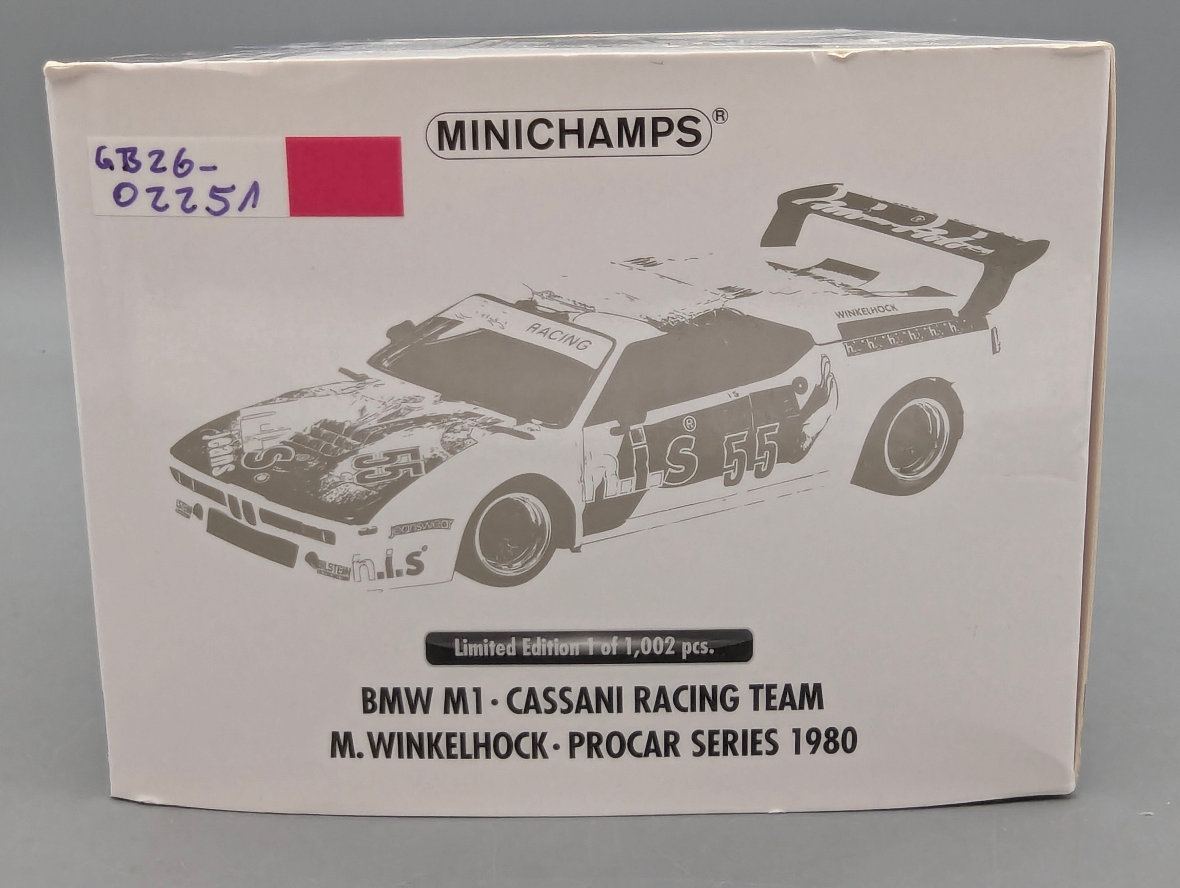 Modellautos 1:18 Minichamps BMW M1 Cassani Procar 1980 #55 M. Winkelhock mit OVP
