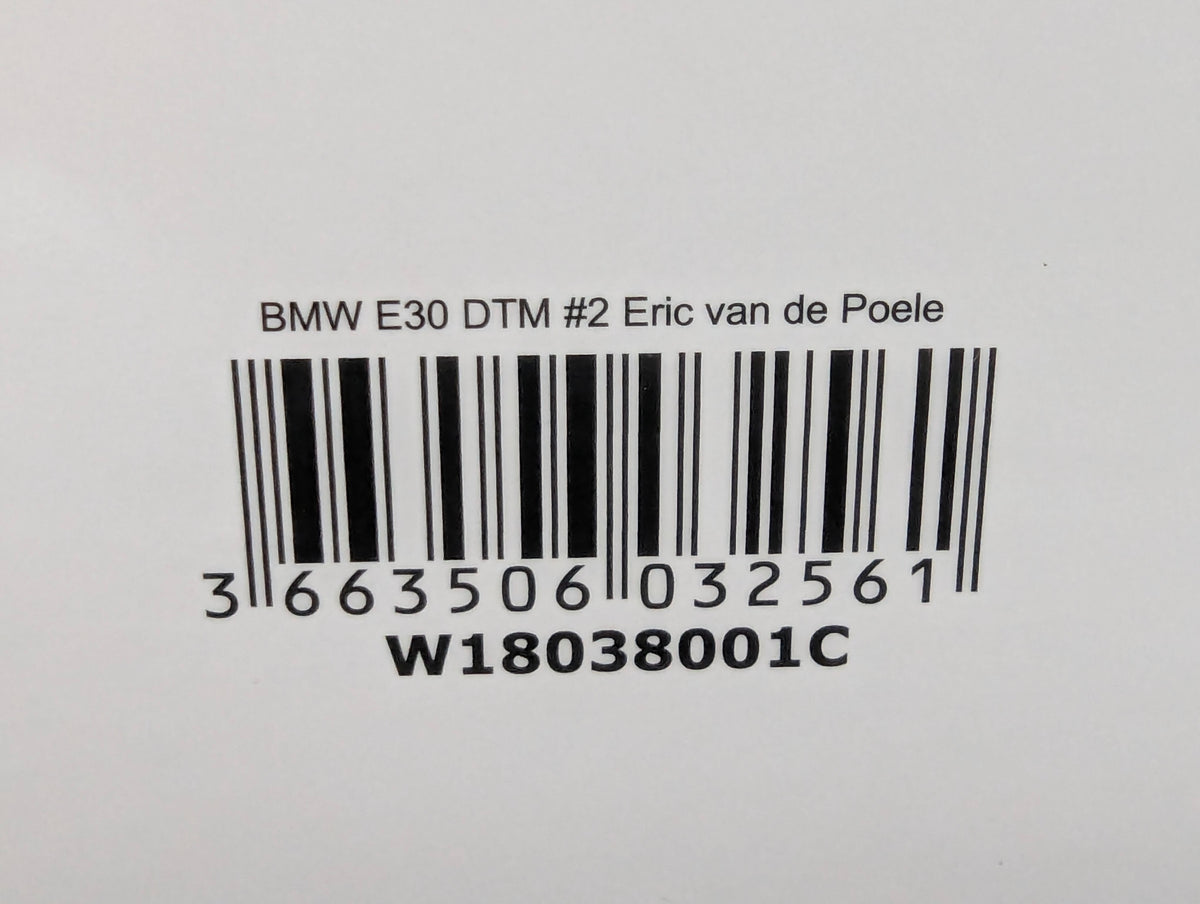 Modellautos 1:18 Werk83 BMW M3 E30 DTM Champion 1987 #2 Eric van de Poele mit OVP