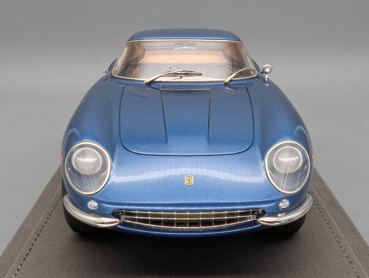 Modellautos 1:18 BBR RGM Ferrari 275 GTB Metallic Blue 1966 Ltd 01/10 mit Lederplatte Vitrine OVP