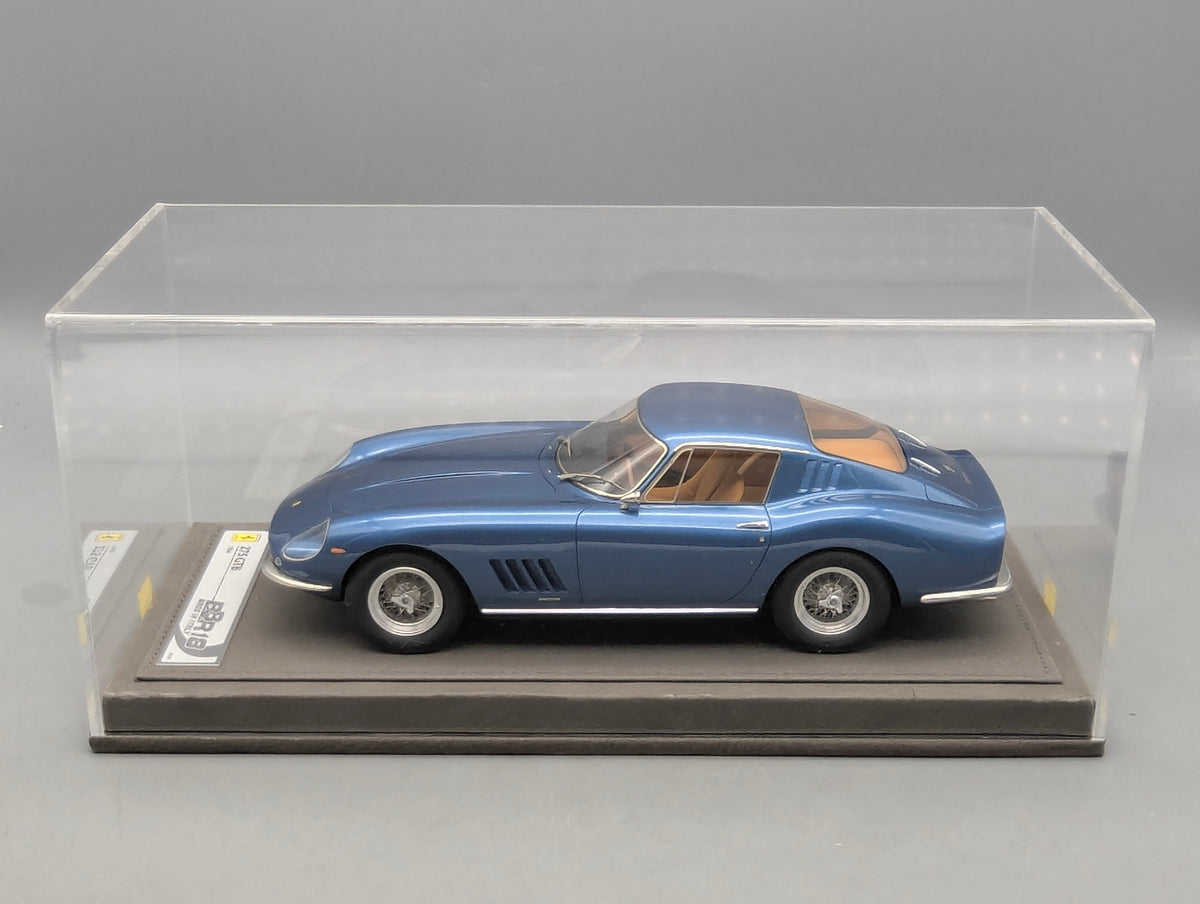 Modellautos 1:18 BBR RGM Ferrari 275 GTB Metallic Blue 1966 Ltd 01/10 mit Lederplatte Vitrine OVP