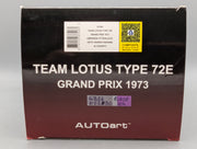 Modellautos 1:18 AUTOart 87328 Lotus Type 72E GP 1973 #1 Emerson Fittipaldi mit Figur im Cockpit mit OVP
