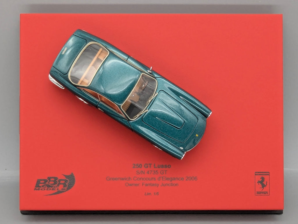 Modellautos 1:43 BBR Ferrari 250 GT Lusso Ltd 01/05 mit großer Vitrine und OVP