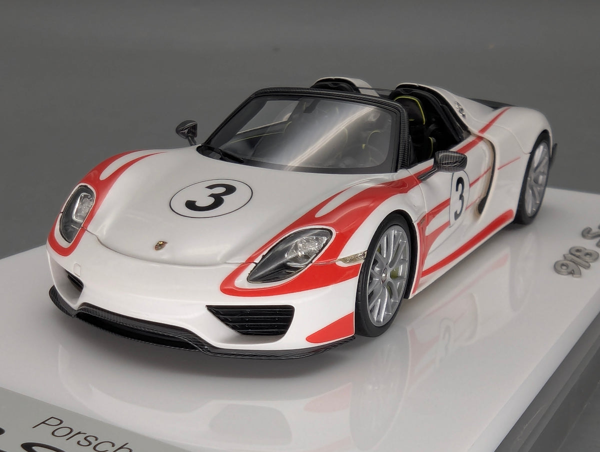 Eidolon Make Up 1:43 Porsche 918 Spyder Weissach Package 2011 #3 White / Salzburg Stripe 3/60 OVP
