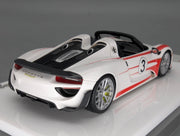Eidolon Make Up 1:43 Porsche 918 Spyder Weissach Package 2011 #3 White / Salzburg Stripe 3/60 OVP