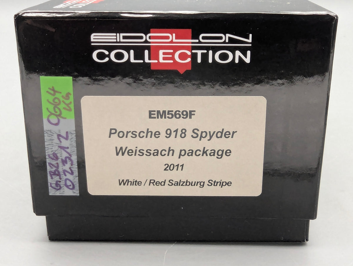 Eidolon Make Up 1:43 Porsche 918 Spyder Weissach Package 2011 #3 White / Salzburg Stripe 3/60 OVP