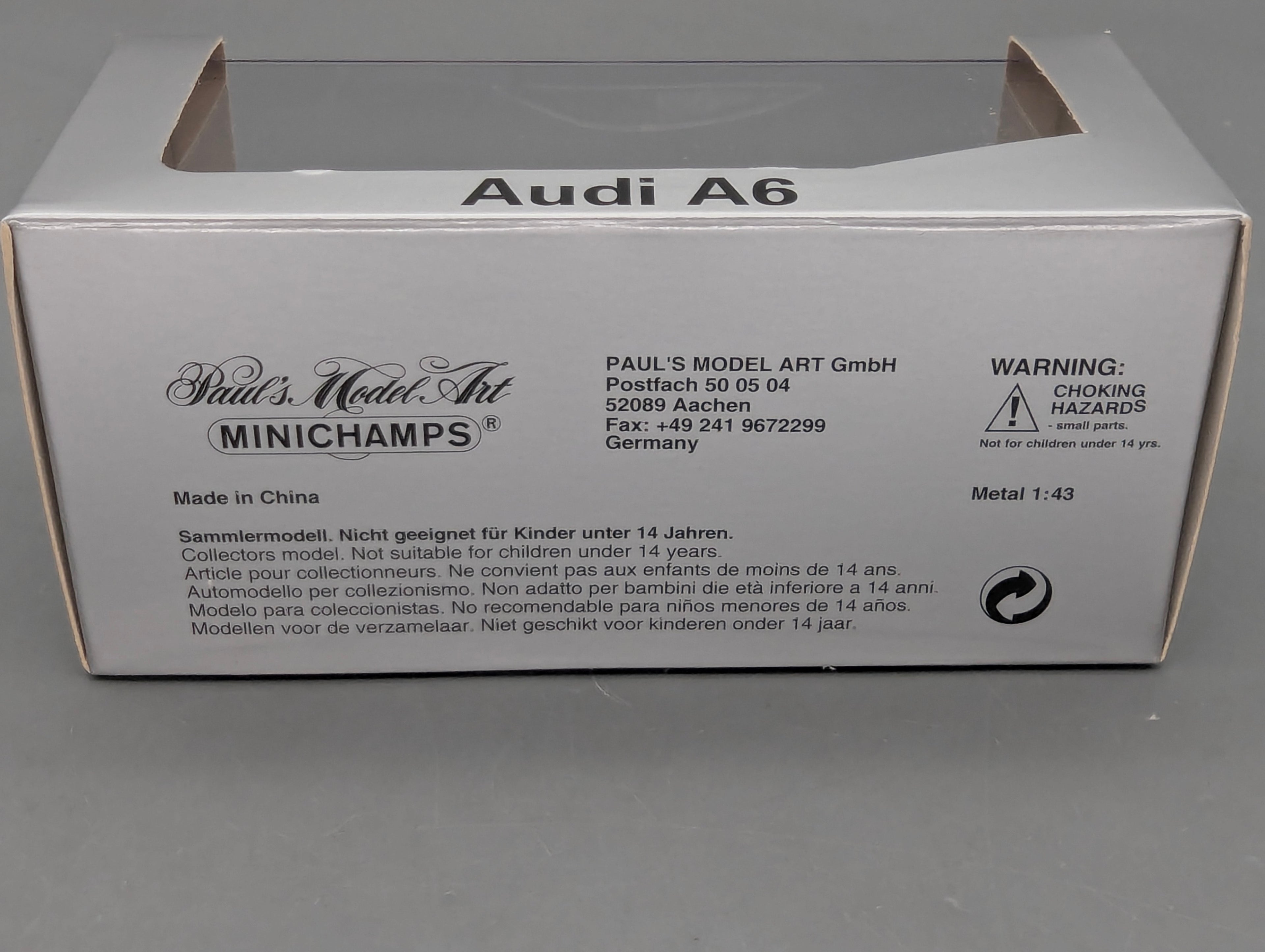 Modellautos 1:43 Minichamps Audi A6 Blau Metallic mit Dealer OVP