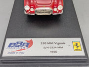 Modellautos 1:43 BBR Ferrari 250 MM Vignale 1956 Burgundy Red / Silver S/N 0334 MM mit OVP
