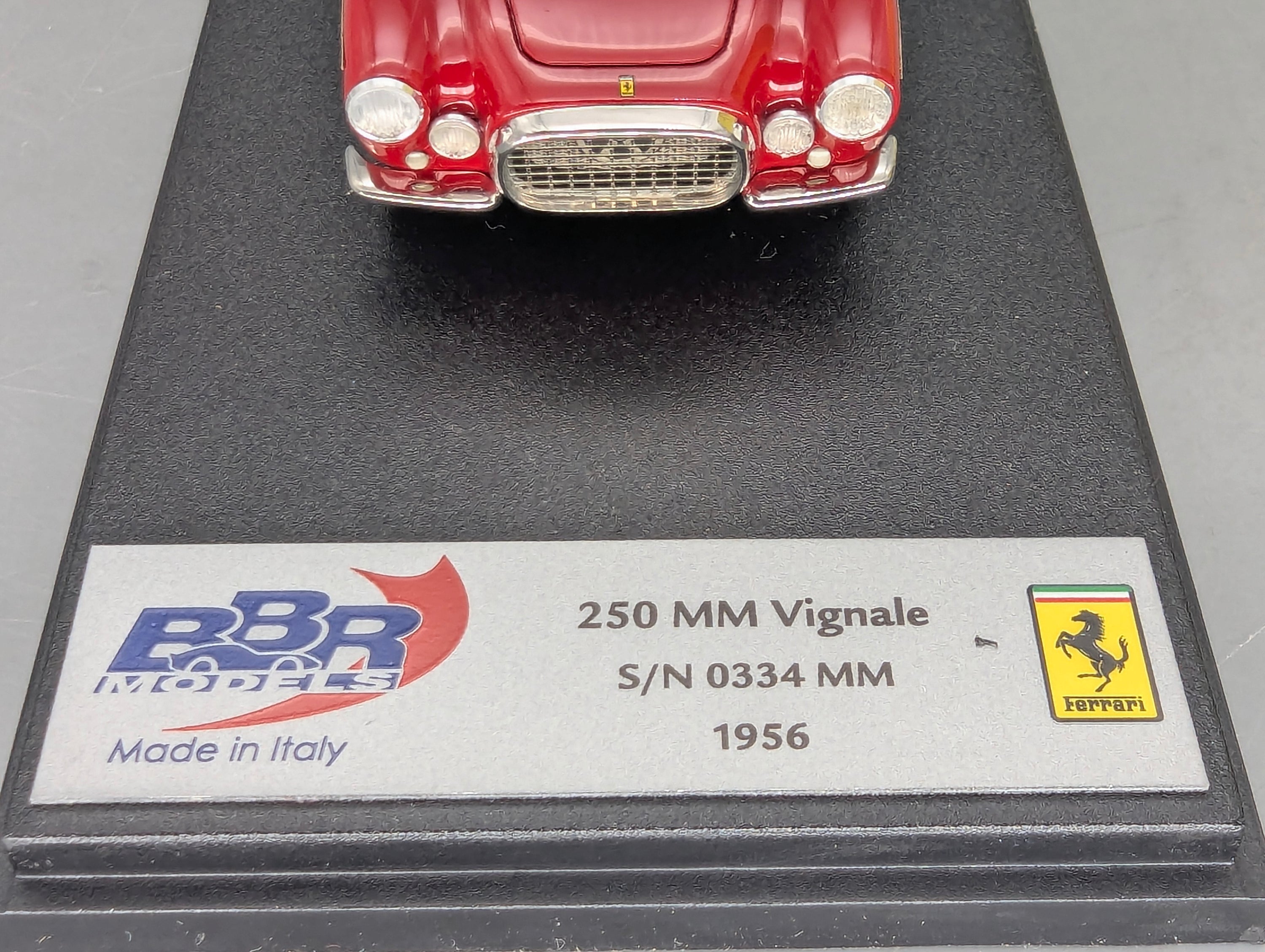 Modellautos 1:43 BBR Ferrari 250 MM Vignale 1956 Burgundy Red / Silver S/N 0334 MM mit OVP