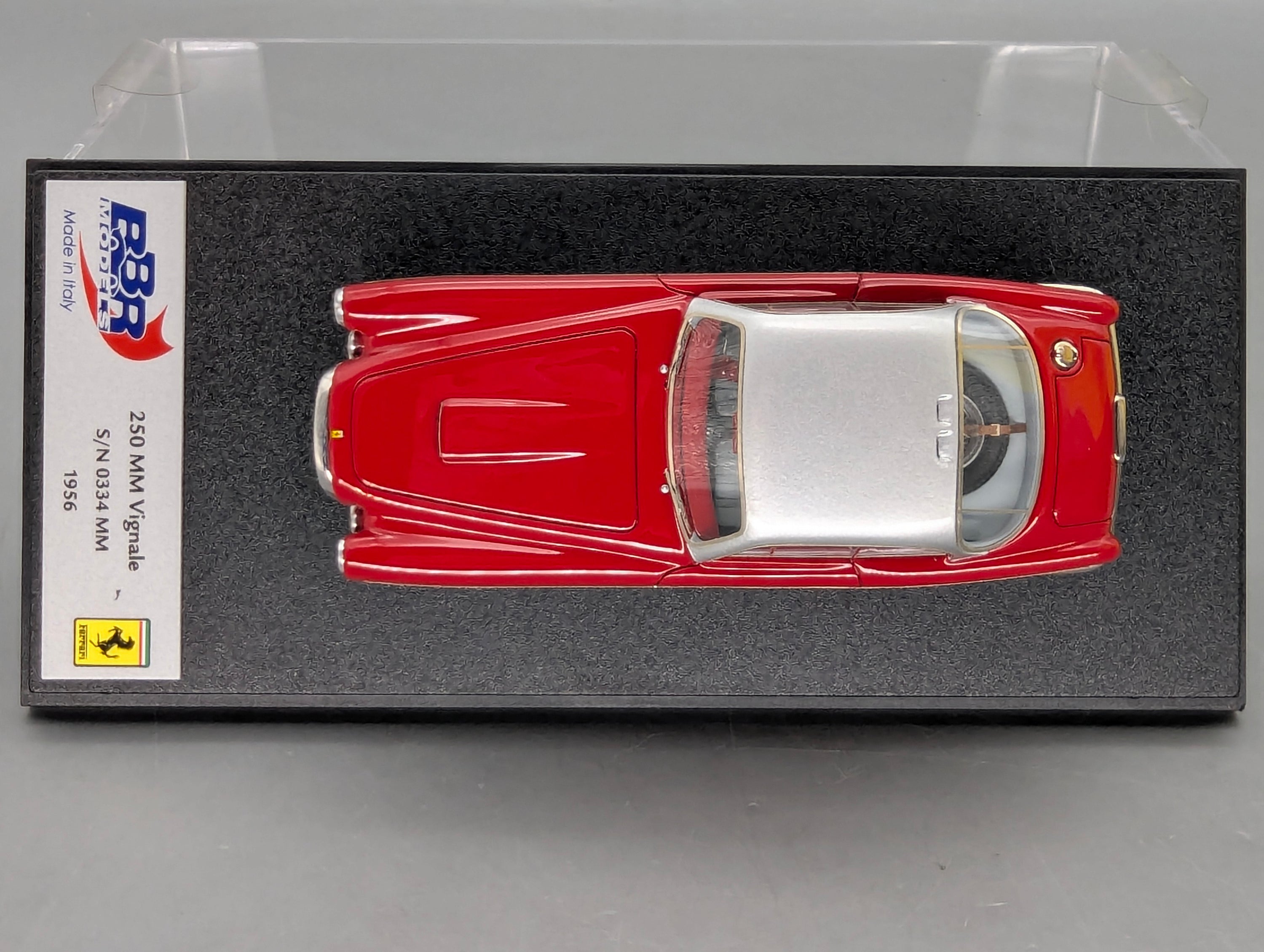 Modellautos 1:43 BBR Ferrari 250 MM Vignale 1956 Burgundy Red / Silver S/N 0334 MM mit OVP
