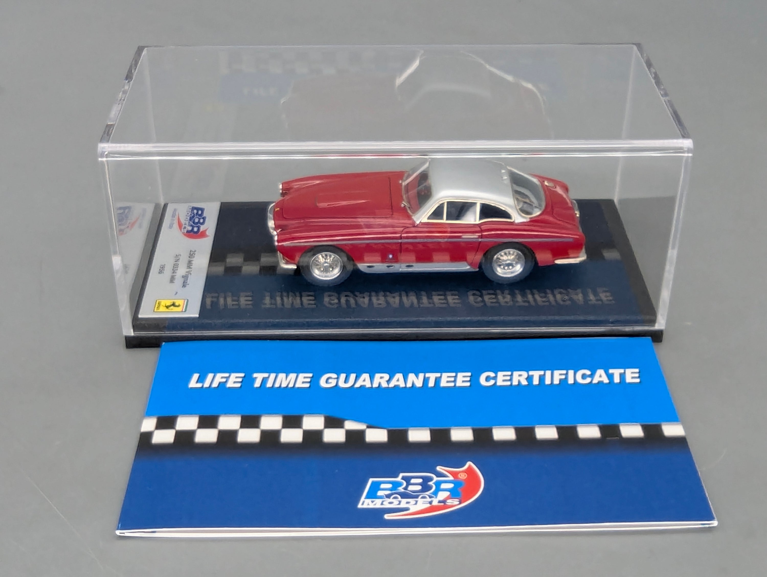 Modellautos 1:43 BBR Ferrari 250 MM Vignale 1956 Burgundy Red / Silver S/N 0334 MM mit OVP