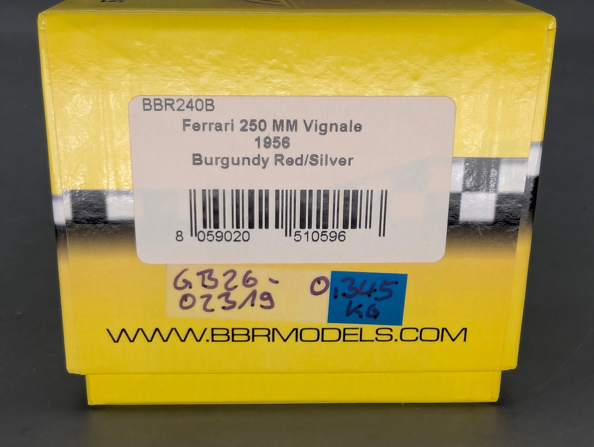 Modellautos 1:43 BBR Ferrari 250 MM Vignale 1956 Burgundy Red / Silver S/N 0334 MM mit OVP