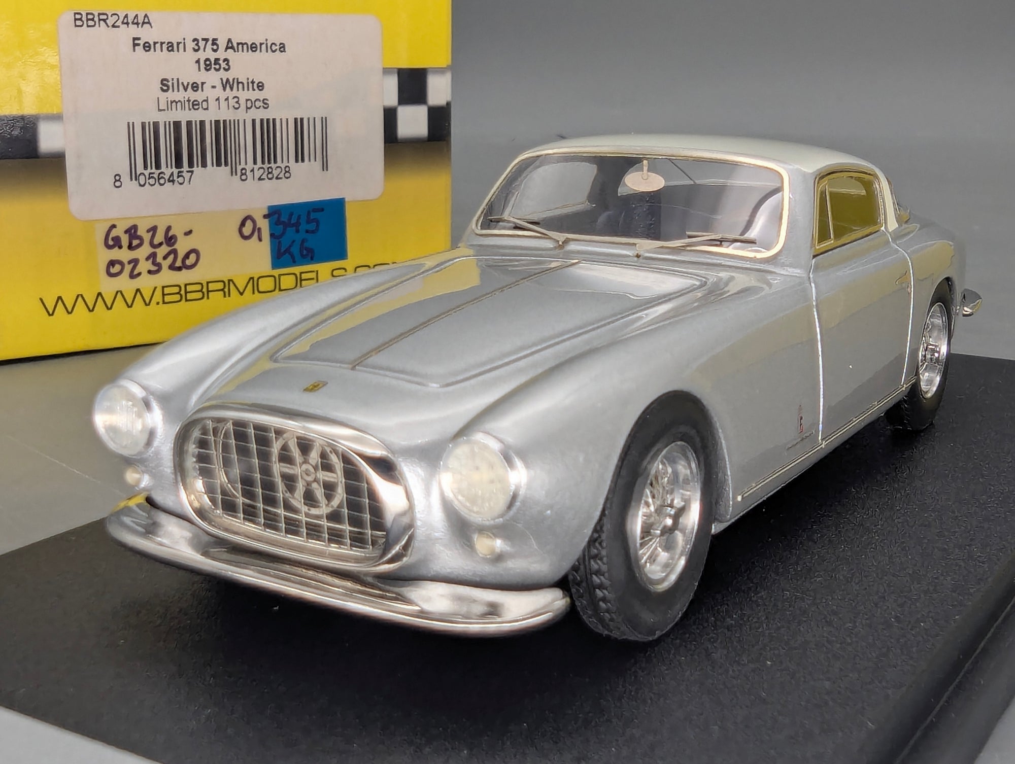 Modellautos 1:43 BBR Ferrari 375 America 1953 Silver / White 008/113 mit OVP
