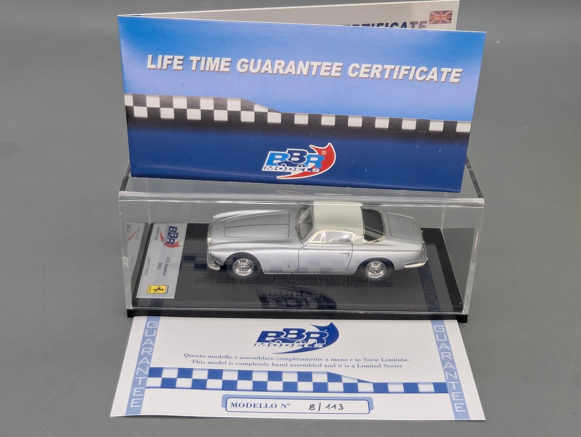 Modellautos 1:43 BBR Ferrari 375 America 1953 Silver / White 008/113 mit OVP