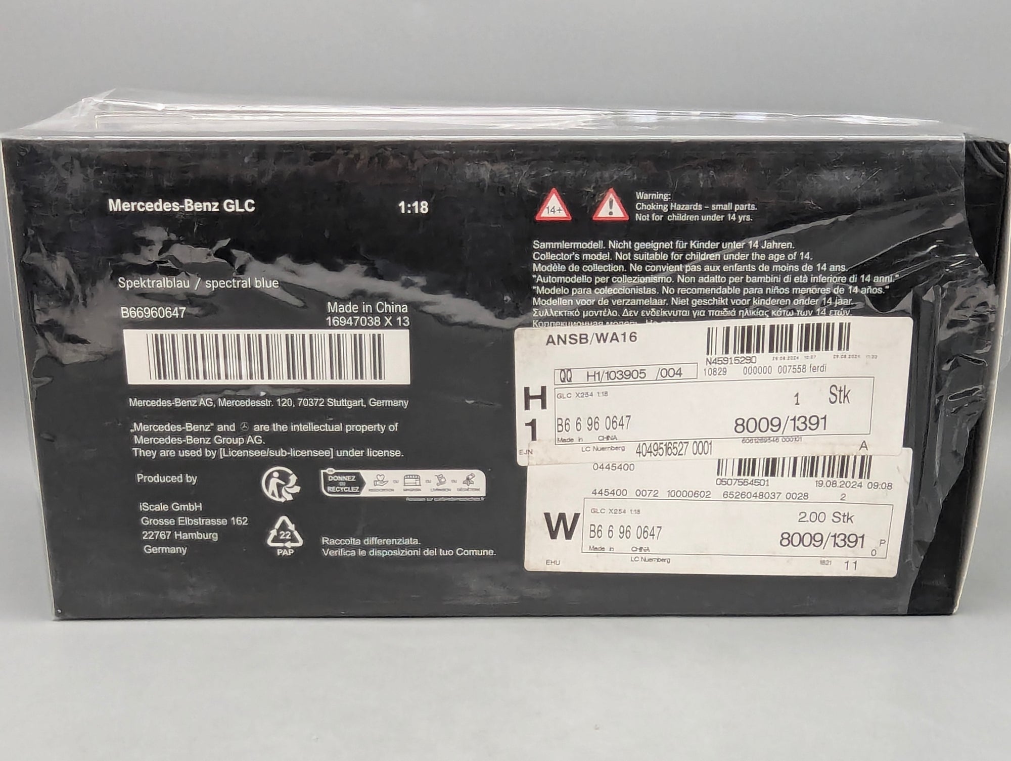 Coches en miniatura 1:43 Minichamps Mercedes Benz SL65 AMG Black Series Plata con embalaje original