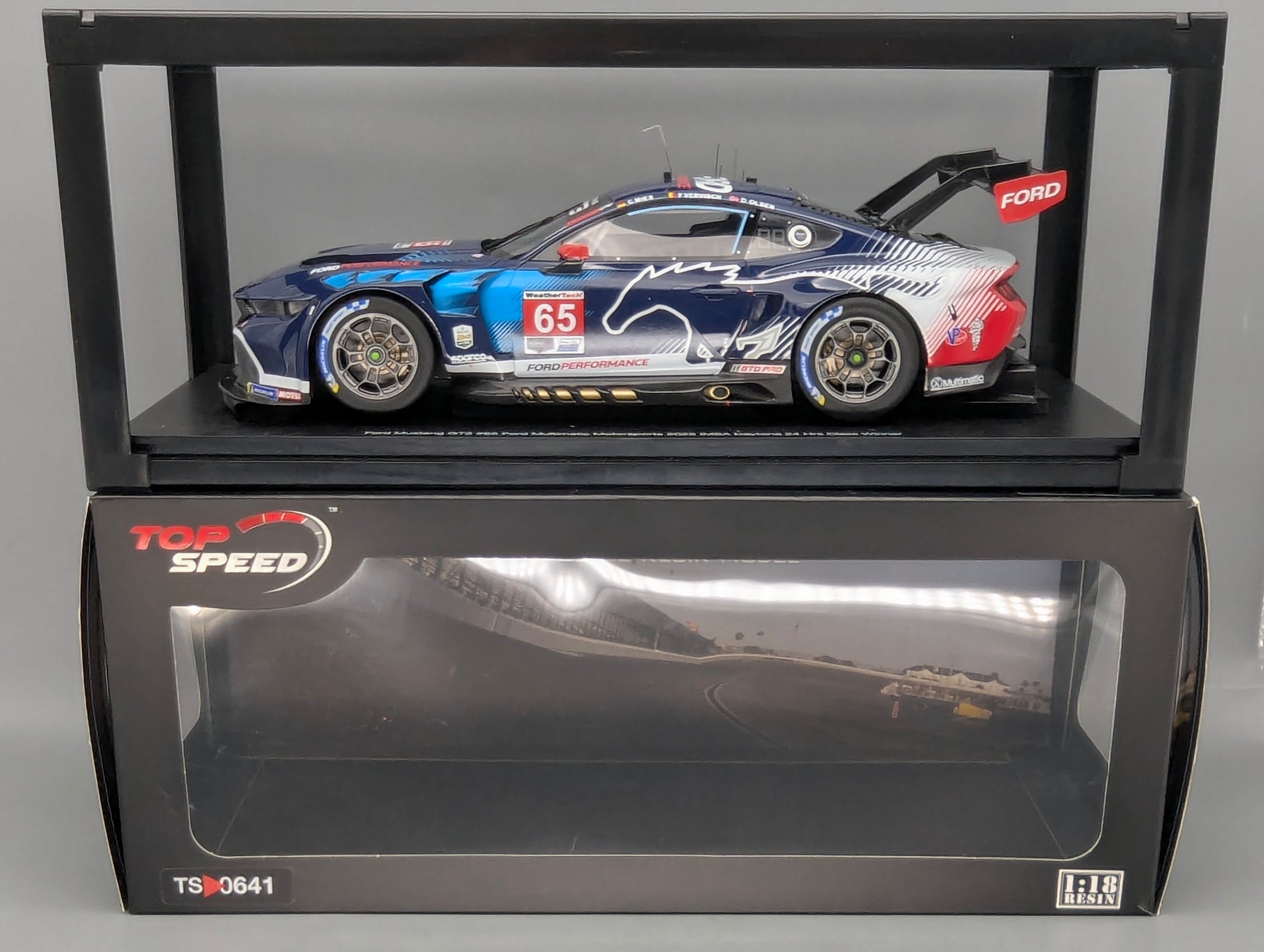 Modellautos 1:18 TSM Top Speed Ford Mustang GT3 2025 IMSA WINNER 24h Daytona #65 OVP