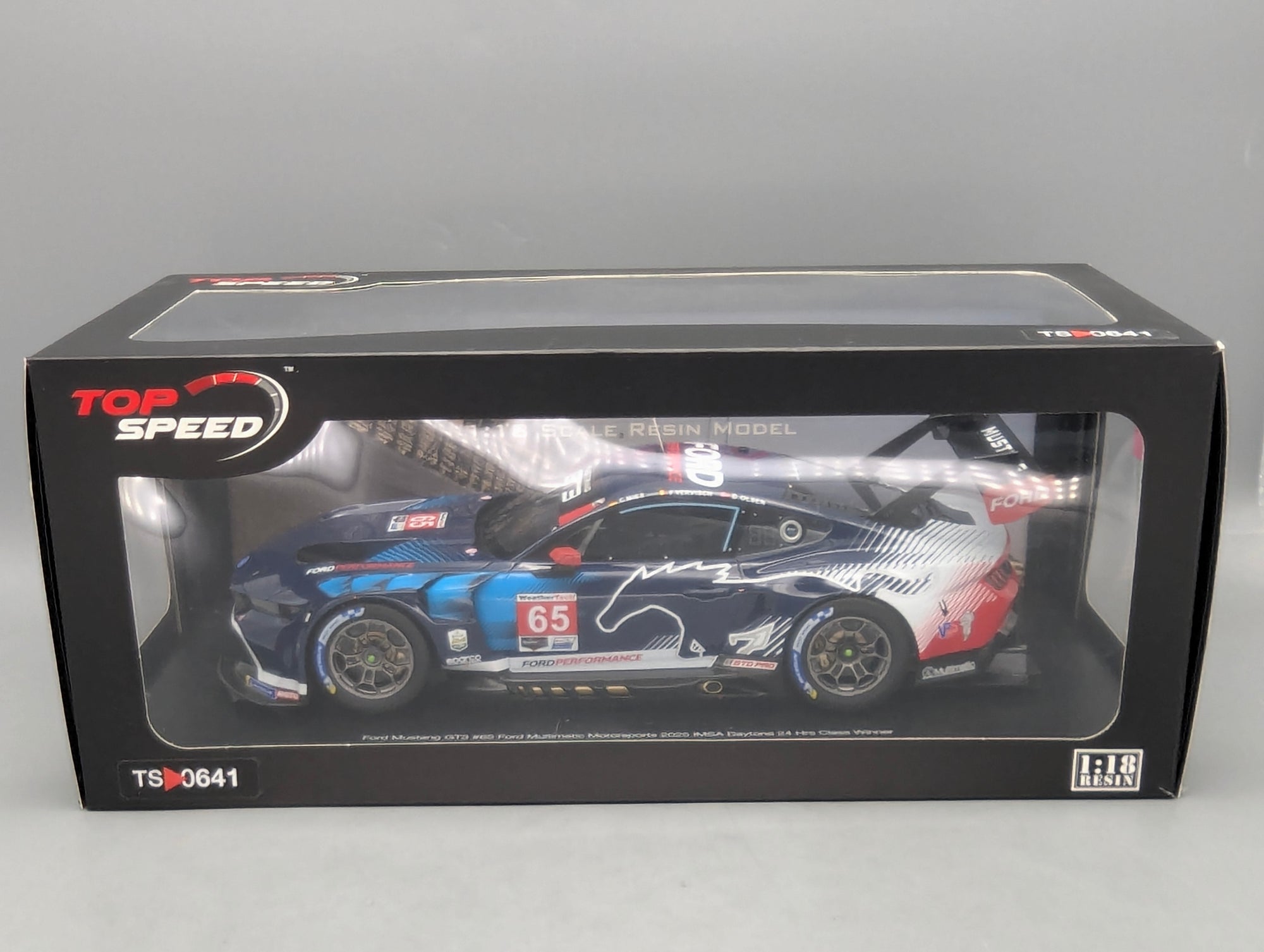 Modellautos 1:18 TSM Top Speed Ford Mustang GT3 2025 IMSA WINNER 24h Daytona #65 OVP