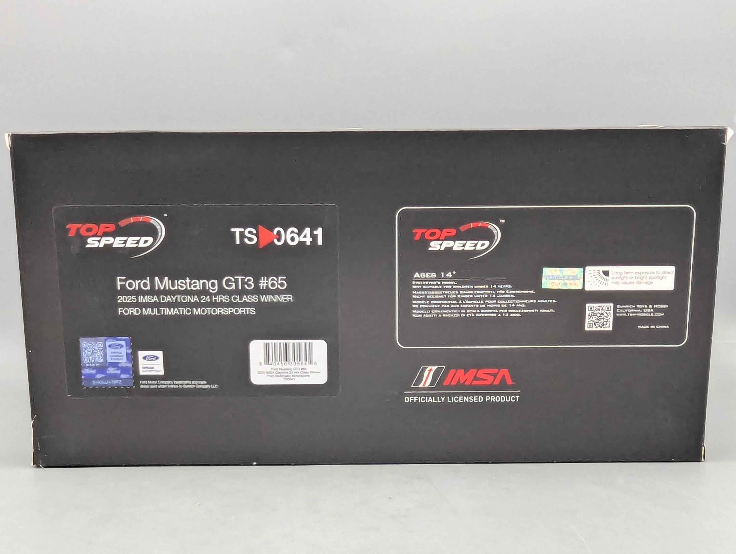 Modellautos 1:18 TSM Top Speed Ford Mustang GT3 2025 IMSA WINNER 24h Daytona #65 OVP