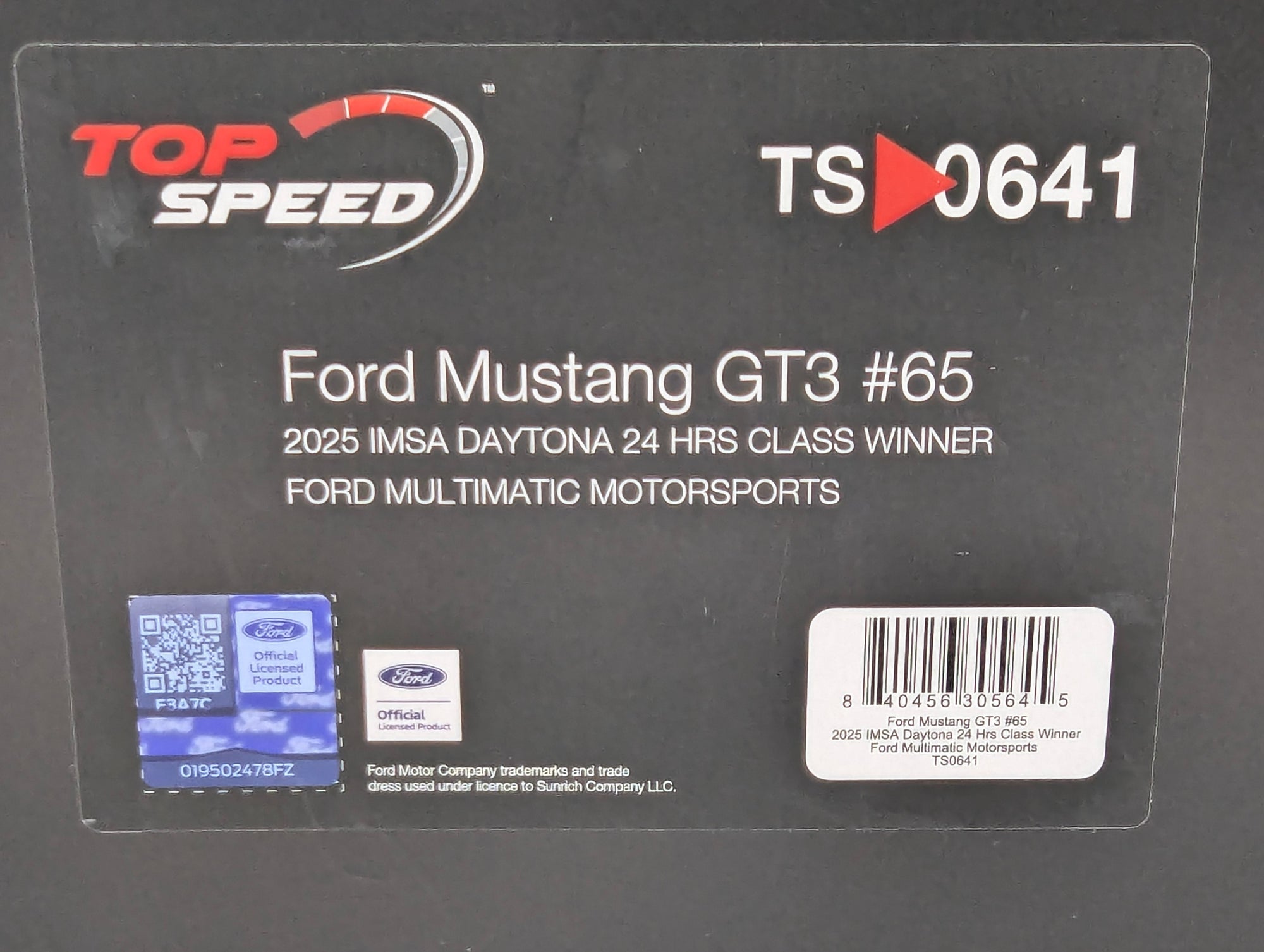 Modellautos 1:18 TSM Top Speed Ford Mustang GT3 2025 IMSA WINNER 24h Daytona #65 OVP