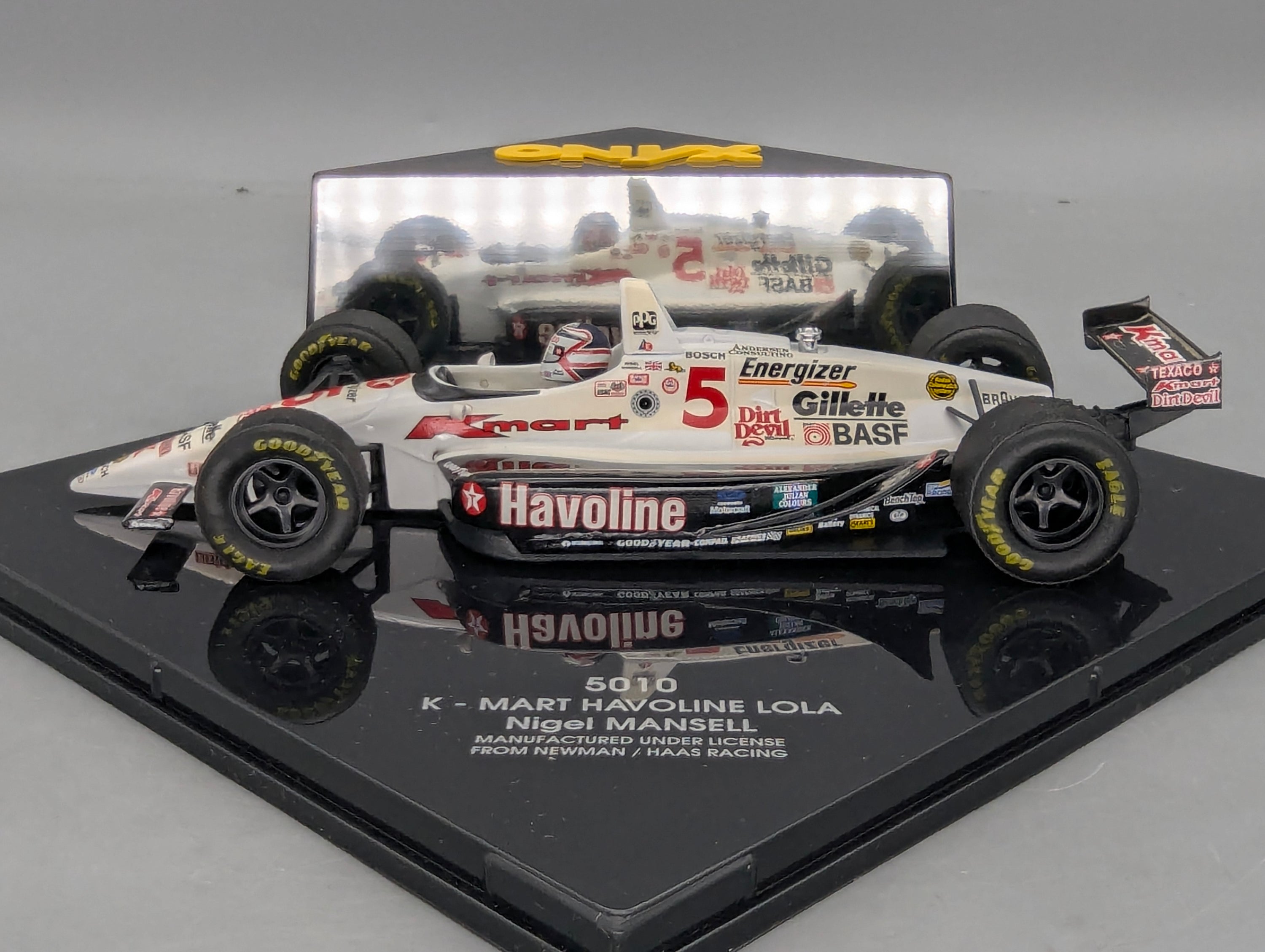 Modellautos 1:24 Onyx 5010 K-Mart Havoline Lola #5 Nigel Mansell mit Vitrine