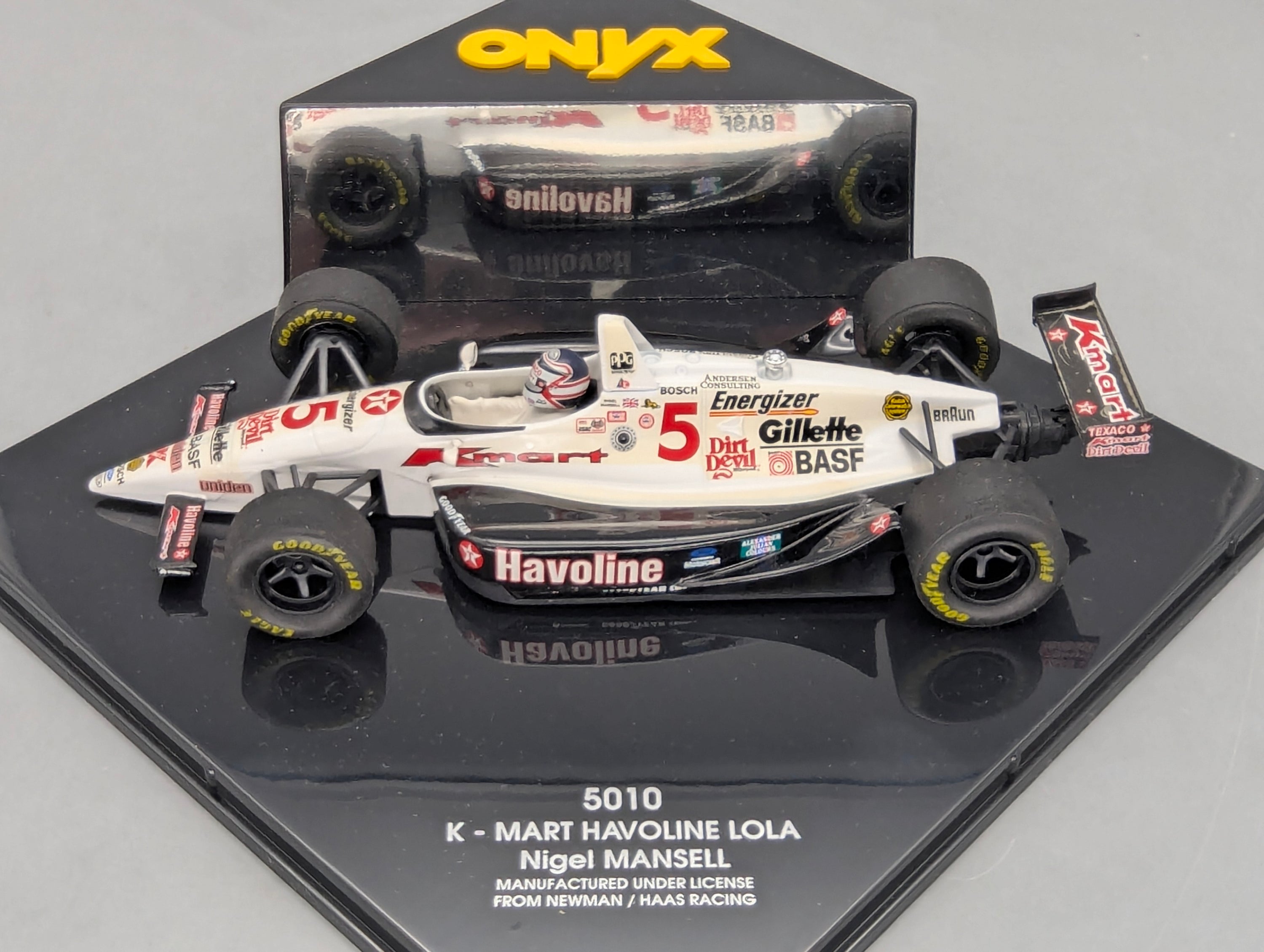 Modellautos 1:24 Onyx 5010 K-Mart Havoline Lola #5 Nigel Mansell mit Vitrine