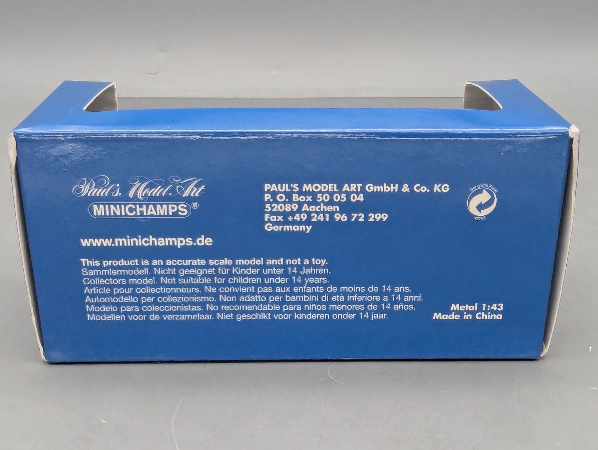 Coches en miniatura 1:43 Minichamps Mercedes Benz SL65 AMG Black Series Plata con embalaje original