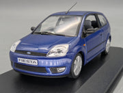 Modellautos 1:43 Minichamps Ford Fiesta Blau Metallic mit Dealer OVP
